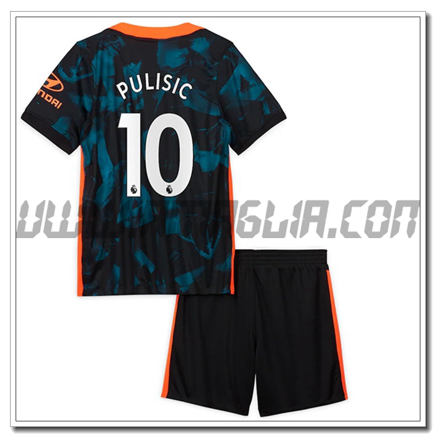 Kit Maglia Pulisic 10 FC Chelsea Bambino Terza 2021 2022