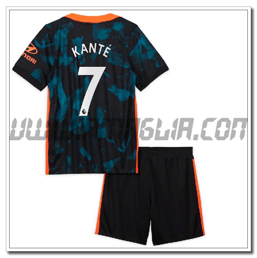 Kit Maglia Kante 7 FC Chelsea Bambino Terza 2021 2022