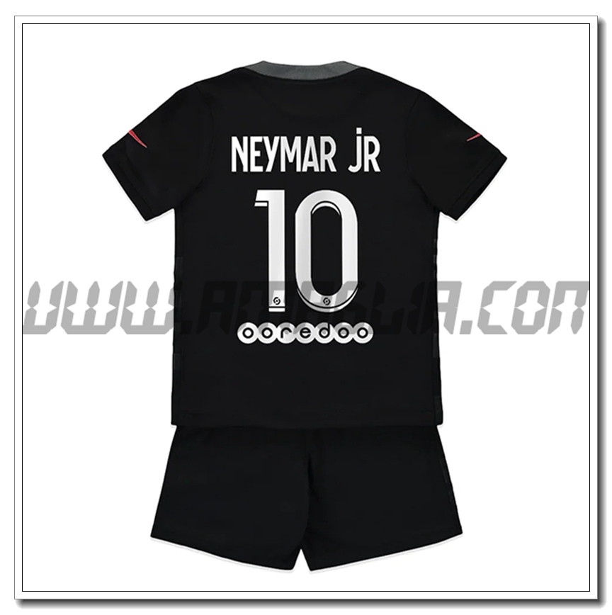 Kit Maglia Neymar Jr 10 PSG Jordan Bambino Terza 2021 2022