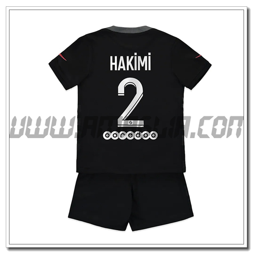 Kit Maglia Hakimi 2 PSG Jordan Bambino Terza 2021 2022