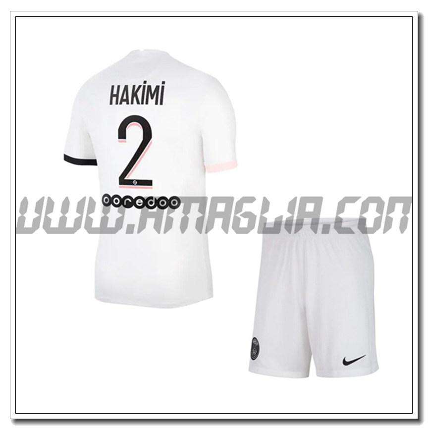 Kit Maglia Hakimi 2 PSG Jordan Bambino Seconda 2021 2022