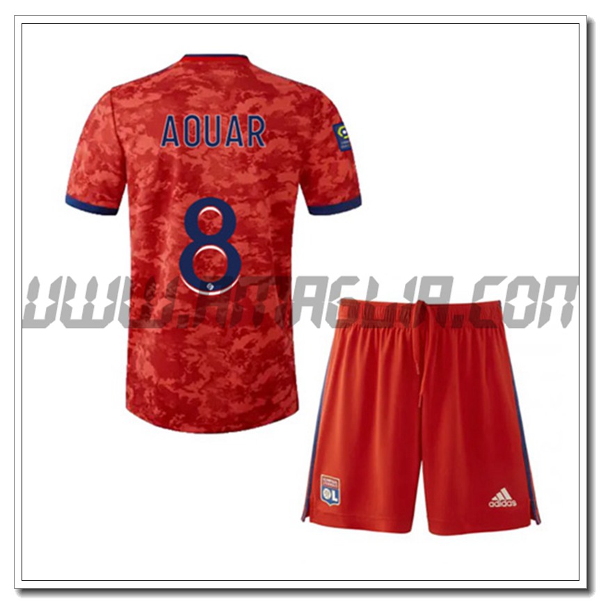 Kit Maglia AOUAR 8 Lyon OL Bambino Seconda 2021 2022