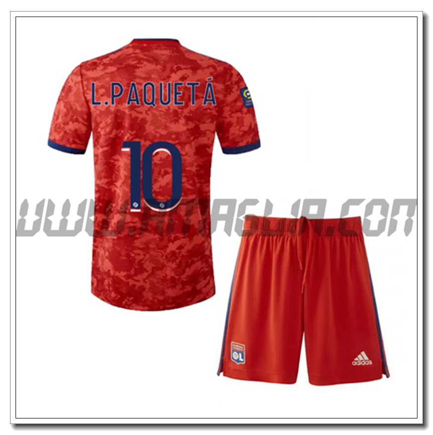 Kit Maglia L.PAQUEYA 10 Lyon OL Bambino Seconda 2021 2022