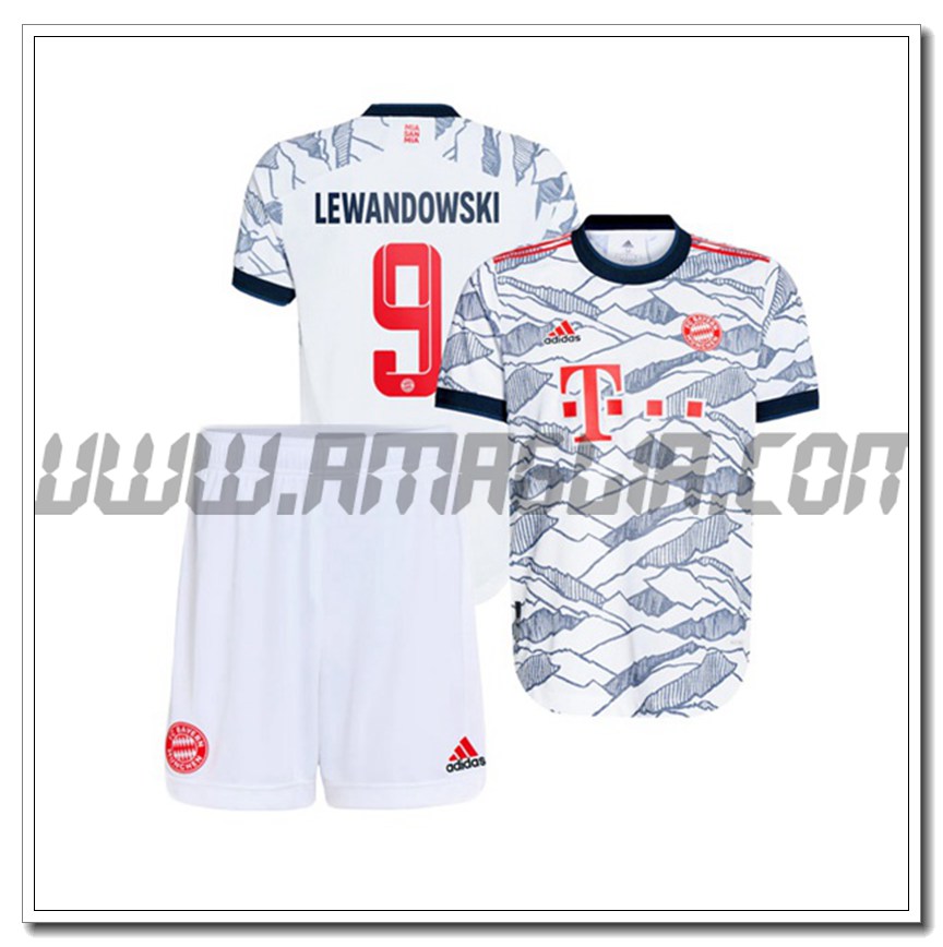 Kit Maglia Lewandowski 9 Bayern Monaco Bambino Terza 2021 2022