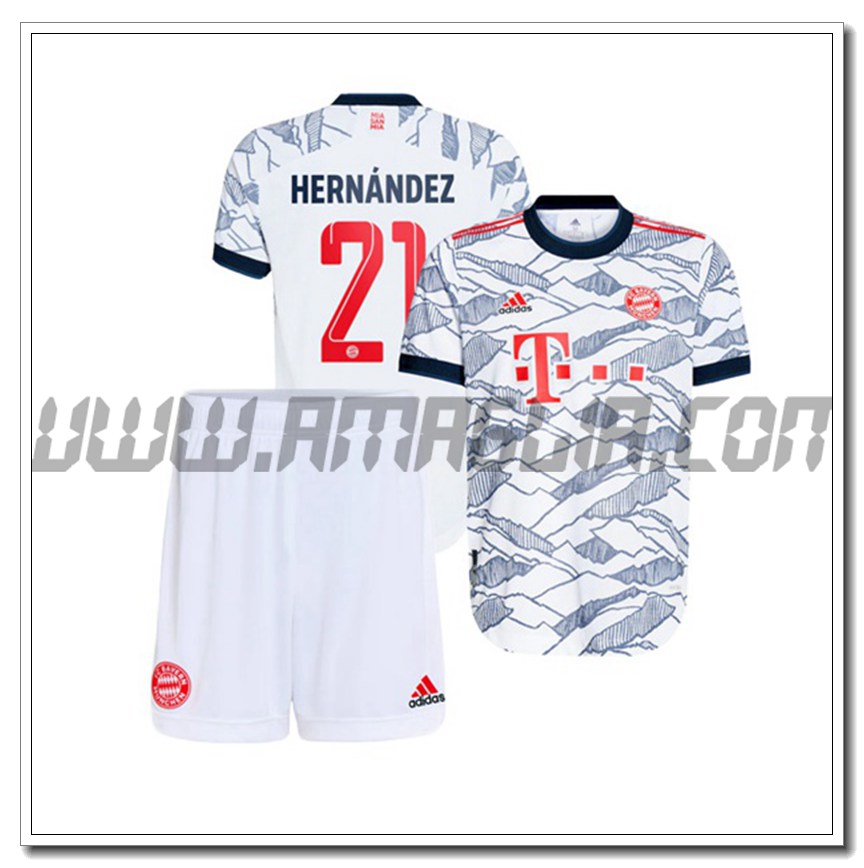 Kit Maglia Hernandez 21 Bayern Monaco Bambino Terza 2021 2022