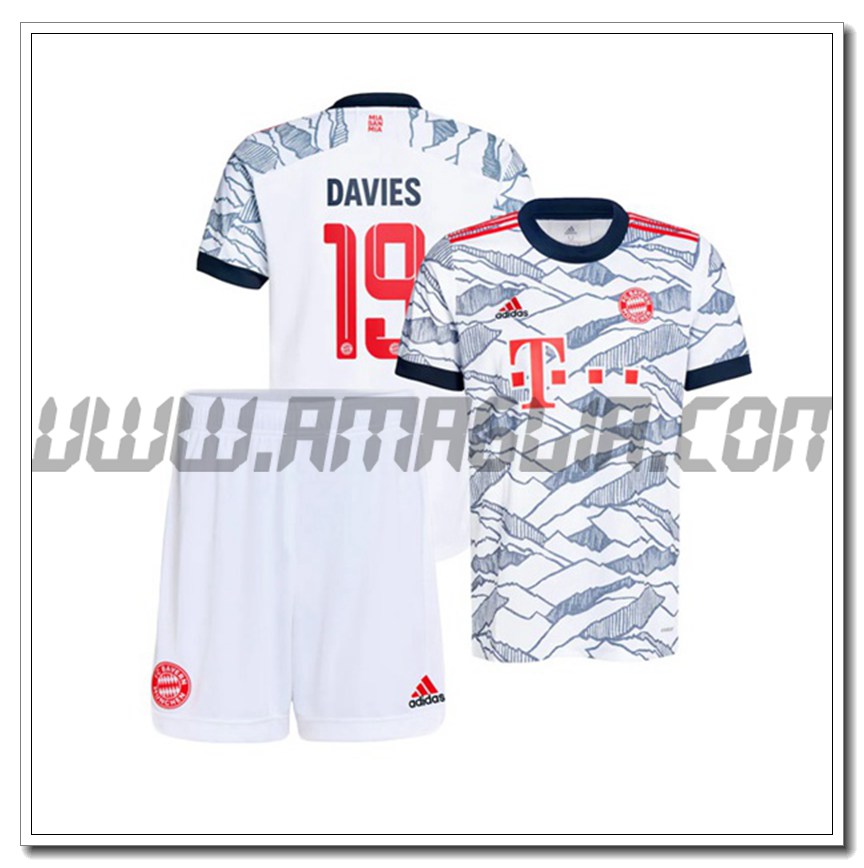 Kit Maglia Davies 19 Bayern Monaco Bambino Terza 2021 2022