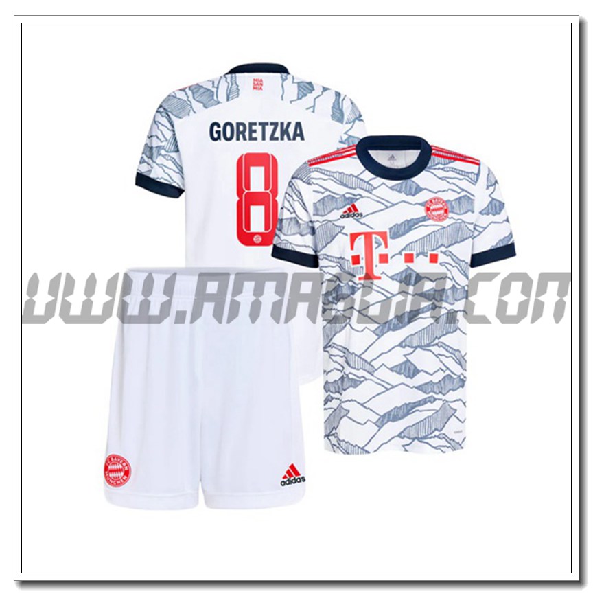 Kit Maglia Goretzka 8 Bayern Monaco Bambino Terza 2021 2022