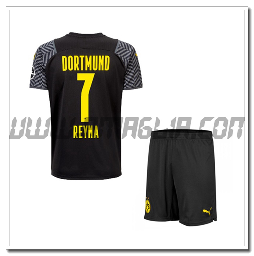 Kit Maglia Reyna 7 Dortmund BVB Bambino Seconda 2021 2022