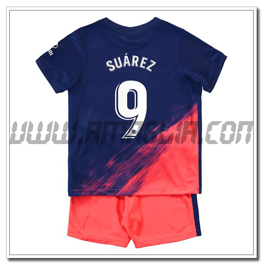 Kit Maglia Suarez 9 Atletico Madrid Bambino Seconda 2021 2022