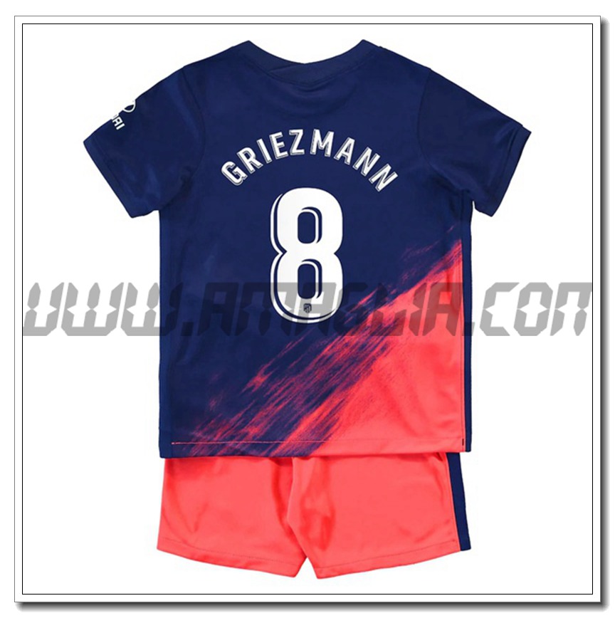 Kit Maglia Griezmann 8 Atletico Madrid Bambino Seconda 2021 2022