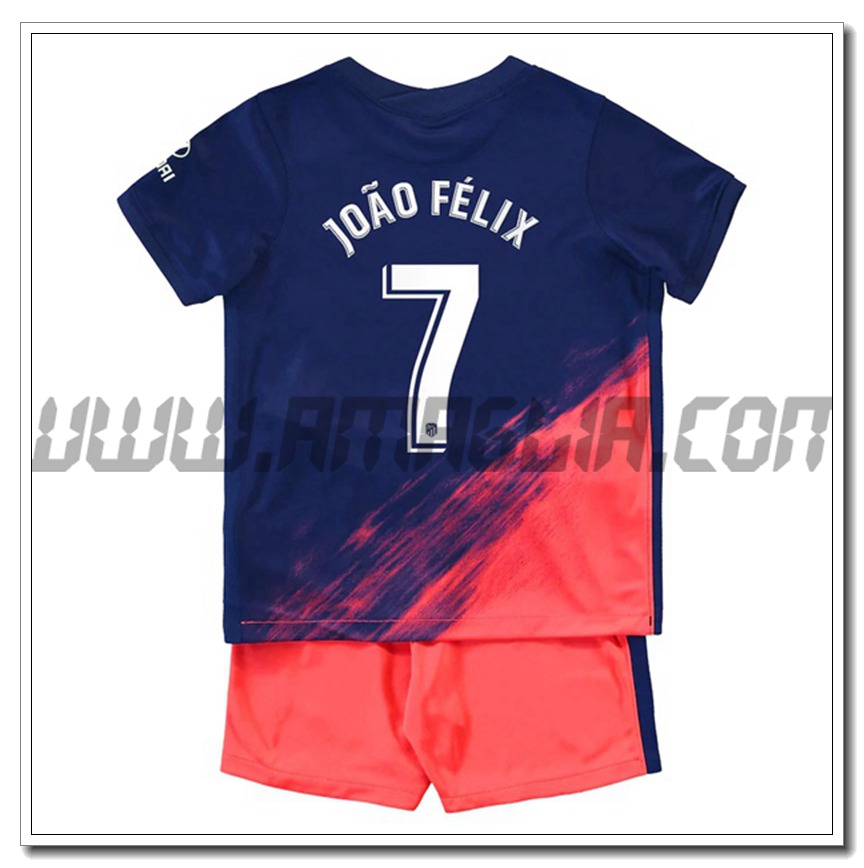 Kit Maglia Joao Felix 7 Atletico Madrid Bambino Seconda 2021 2022