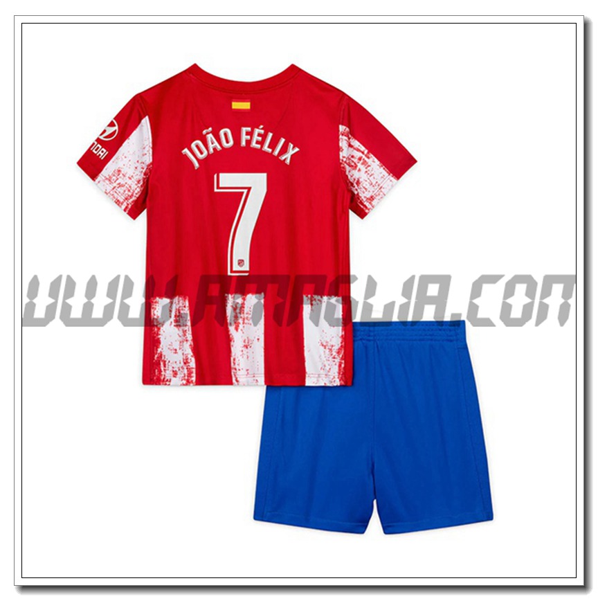 Kit Maglia Joao Felix 7 Atletico Madrid Bambino Prima 2021 2022
