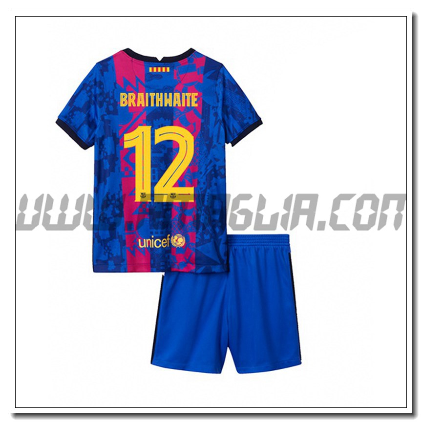 Kit Maglia Pedri 16 FC Barcellona Bambino Terza 2021 2022