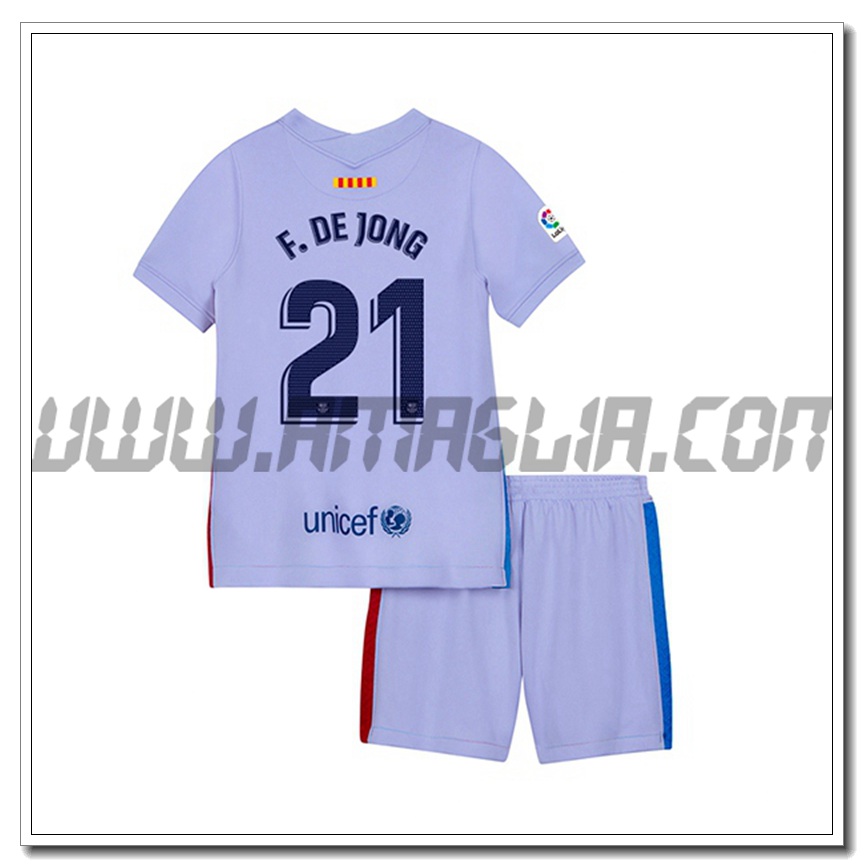Kit Maglia Frenkie de Jong 21 FC Barcellona Bambino Seconda 2021 2022