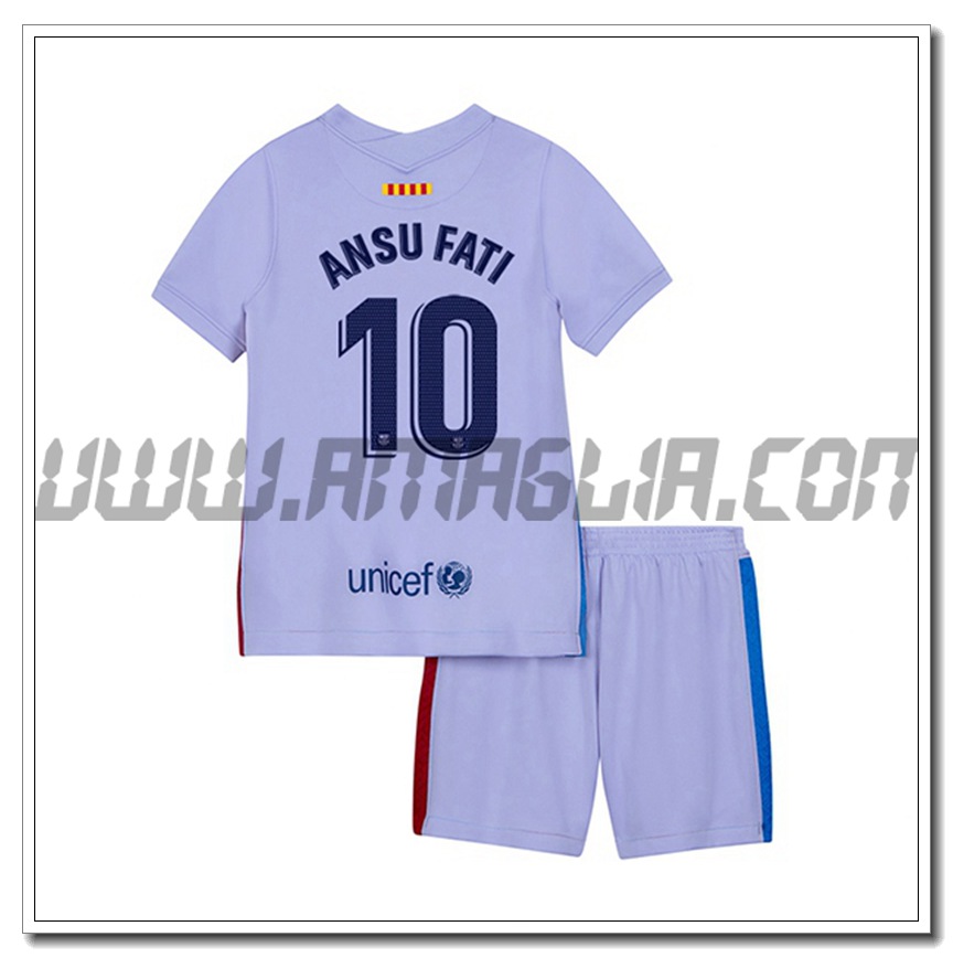 Kit Maglia Memphis 9 FC Barcellona Bambino Seconda 2021 2022