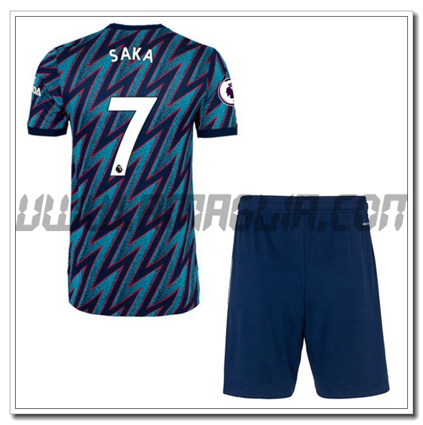 Kit Maglia Bukayo Saka 7 FC Arsenal Bambino Terza 2021 2022