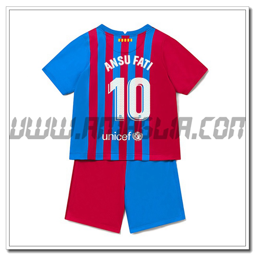 Kit Maglia Ansu Fati 10 FC Barcellona Bambino Prima 2021 2022