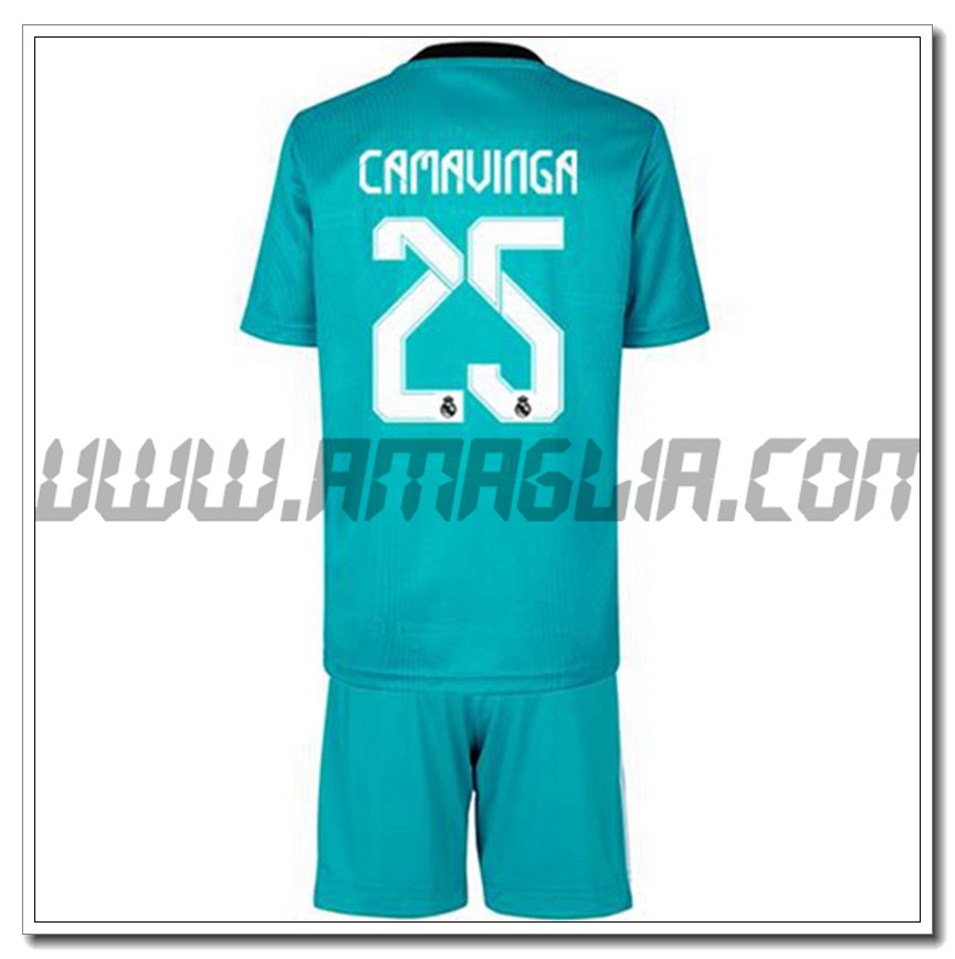Kit Maglia Camavinga 25 Real Madrid Bambino Terza 2021 2022