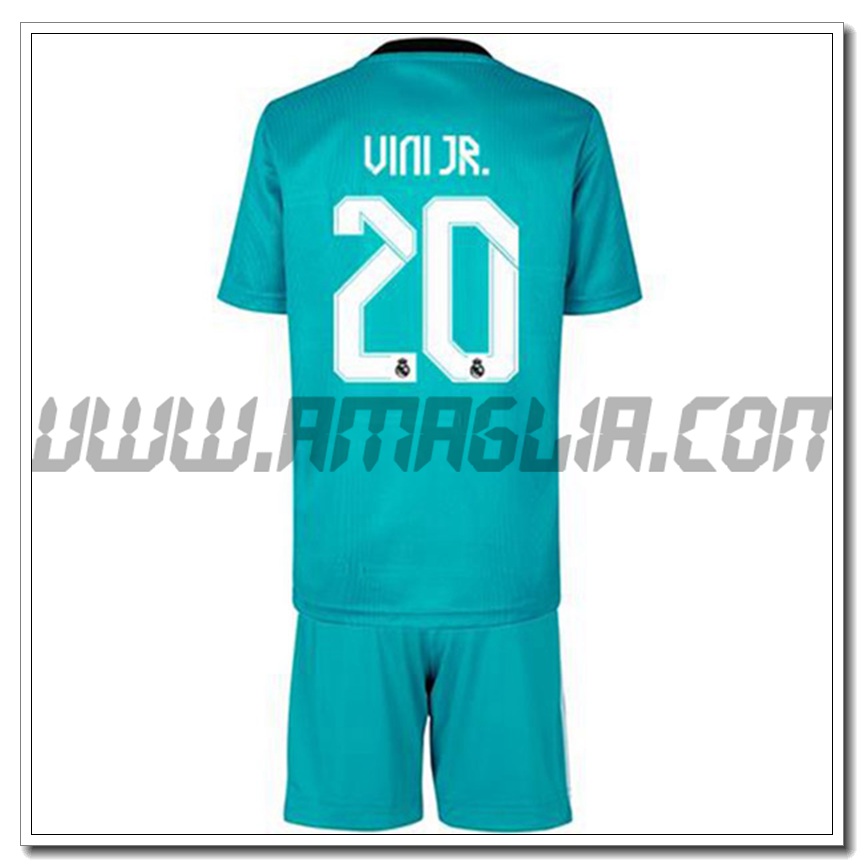 Kit Maglia Vini Jr 20 Real Madrid Bambino Terza 2021 2022