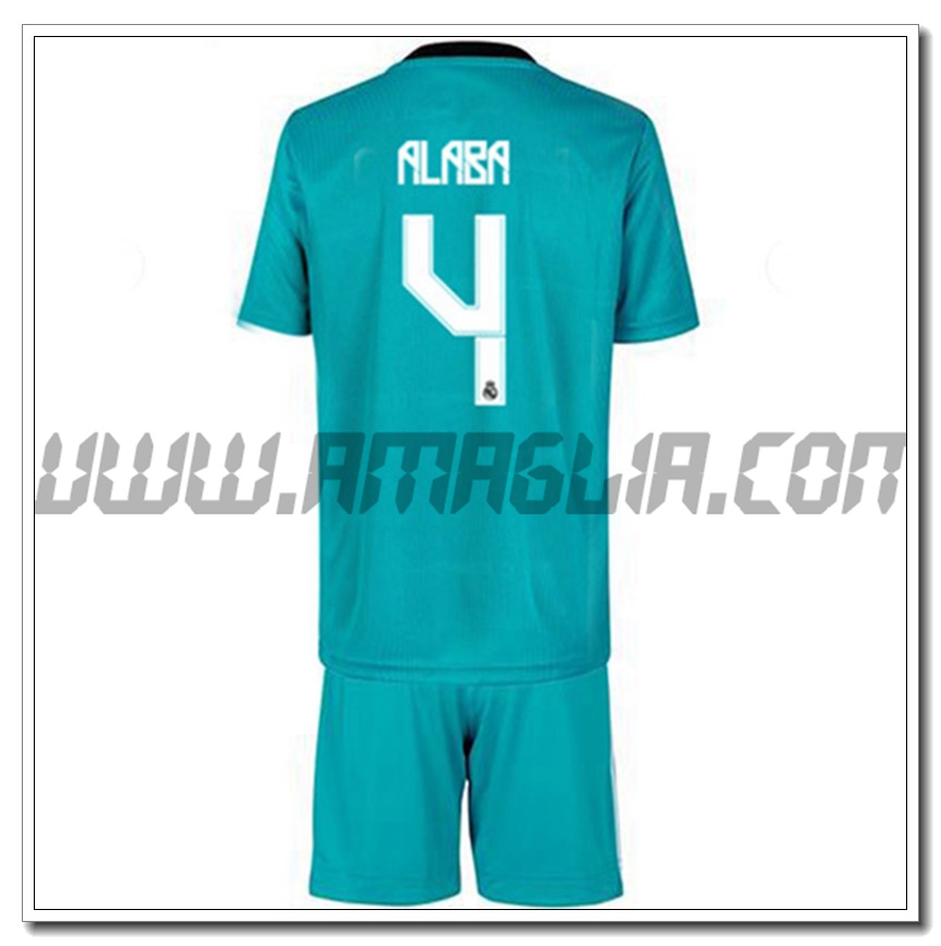 Kit Maglia Alaba 4 Real Madrid Bambino Terza 2021 2022
