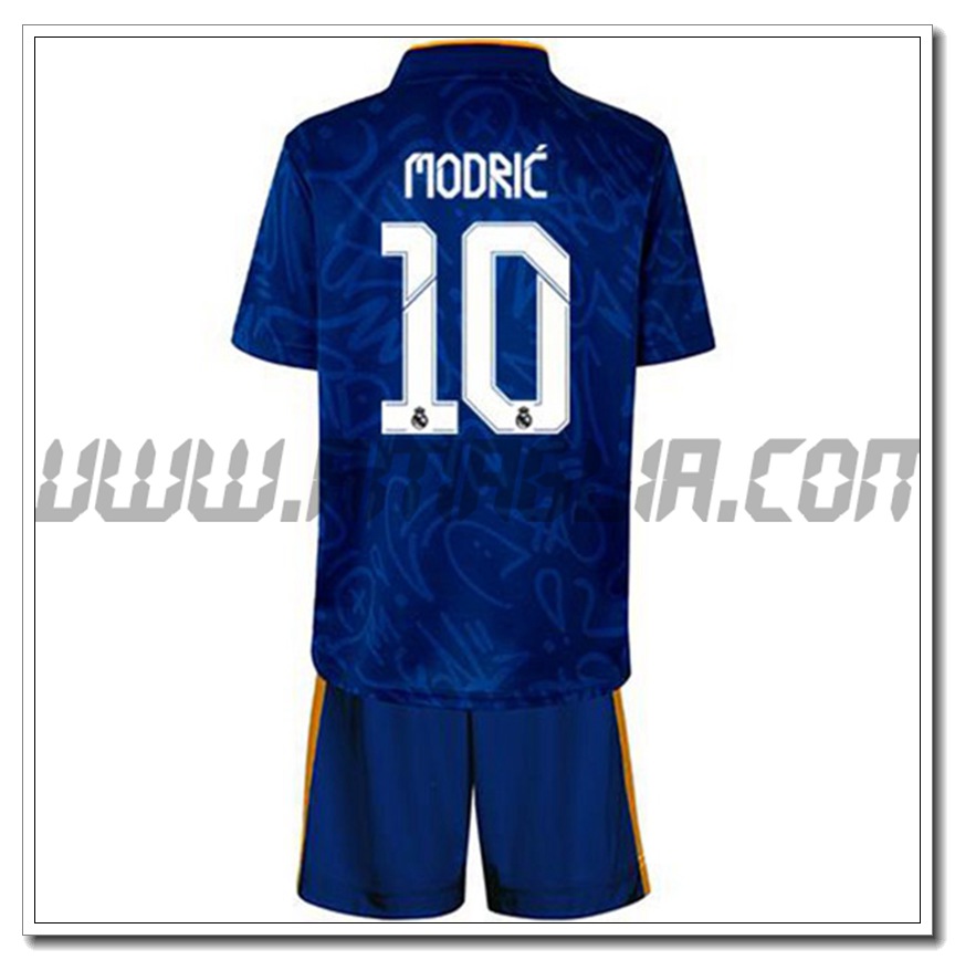Kit Maglia Modric 10 Real Madrid Bambino Seconda 2021 2022