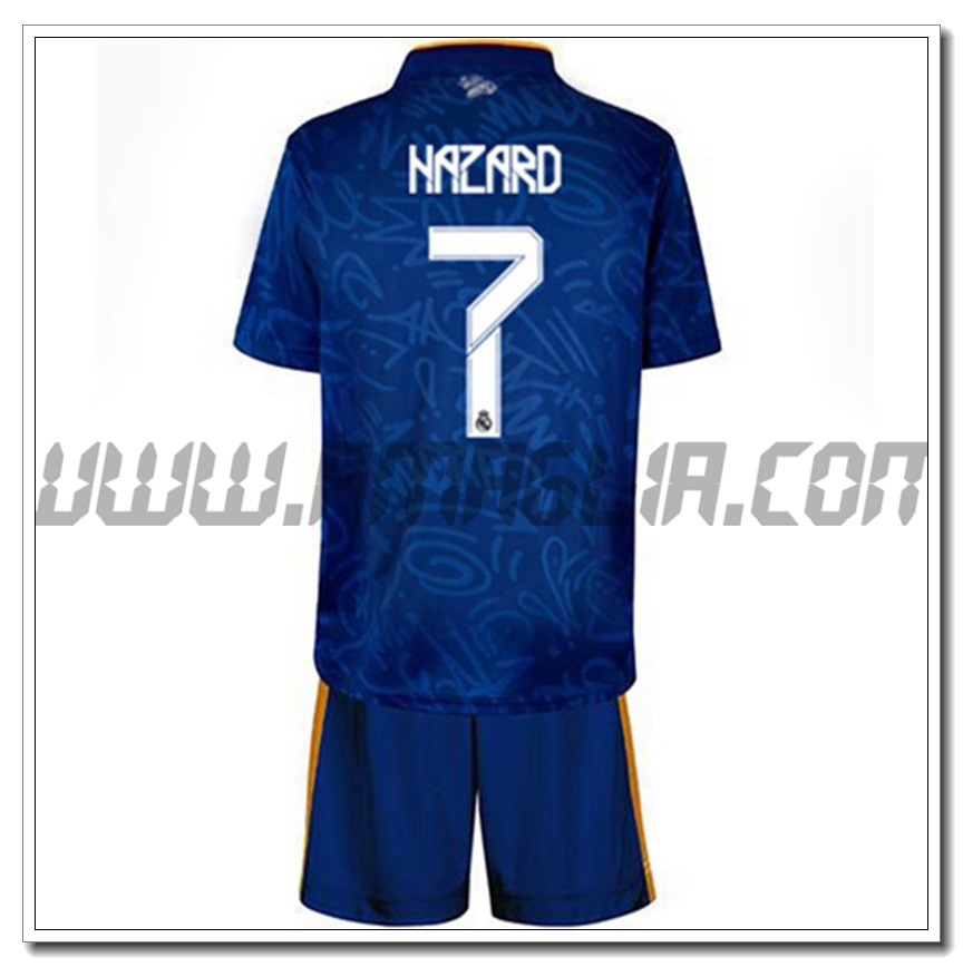 Kit Maglia Hazard 7 Real Madrid Bambino Seconda 2021 2022