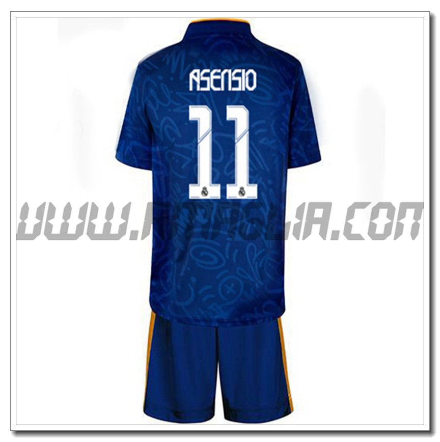 Kit Maglia Asensio 11 Real Madrid Bambino Seconda 2021 2022