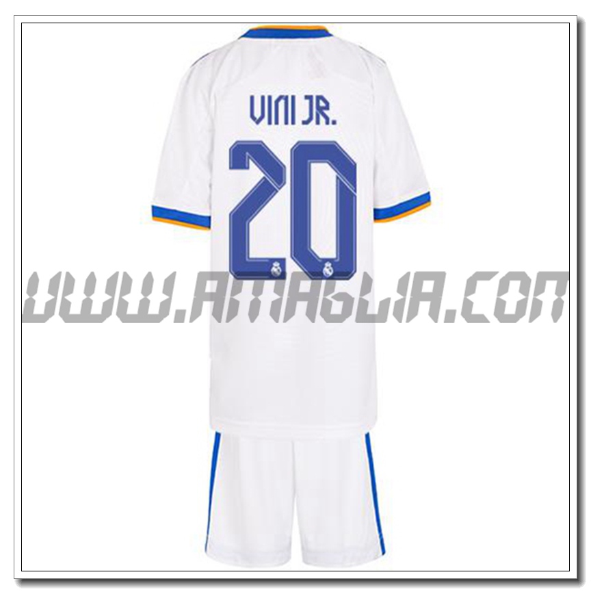Kit Maglia Vini Jr 20 Real Madrid Bambino Prima 2021 2022