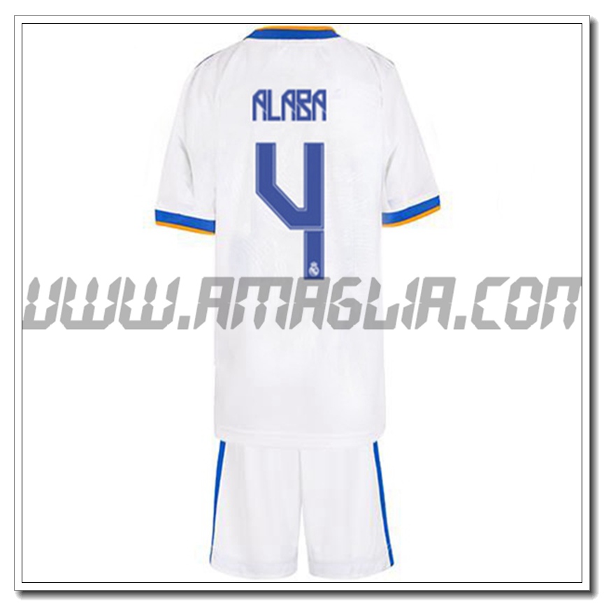 Kit Maglia Alaba 4 Real Madrid Bambino Prima 2021 2022