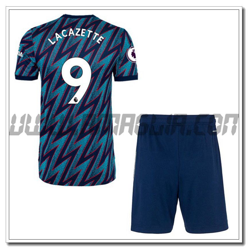 Kit Maglia Alexandre Lacazette 9 FC Arsenal Bambino Terza 2021 2022