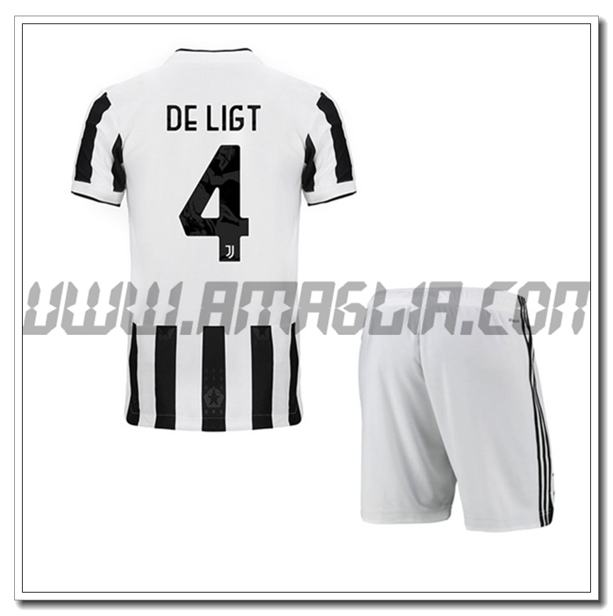 Kit Maglia DE LIGT 4 Juventus Bambino Prima 2021 2022