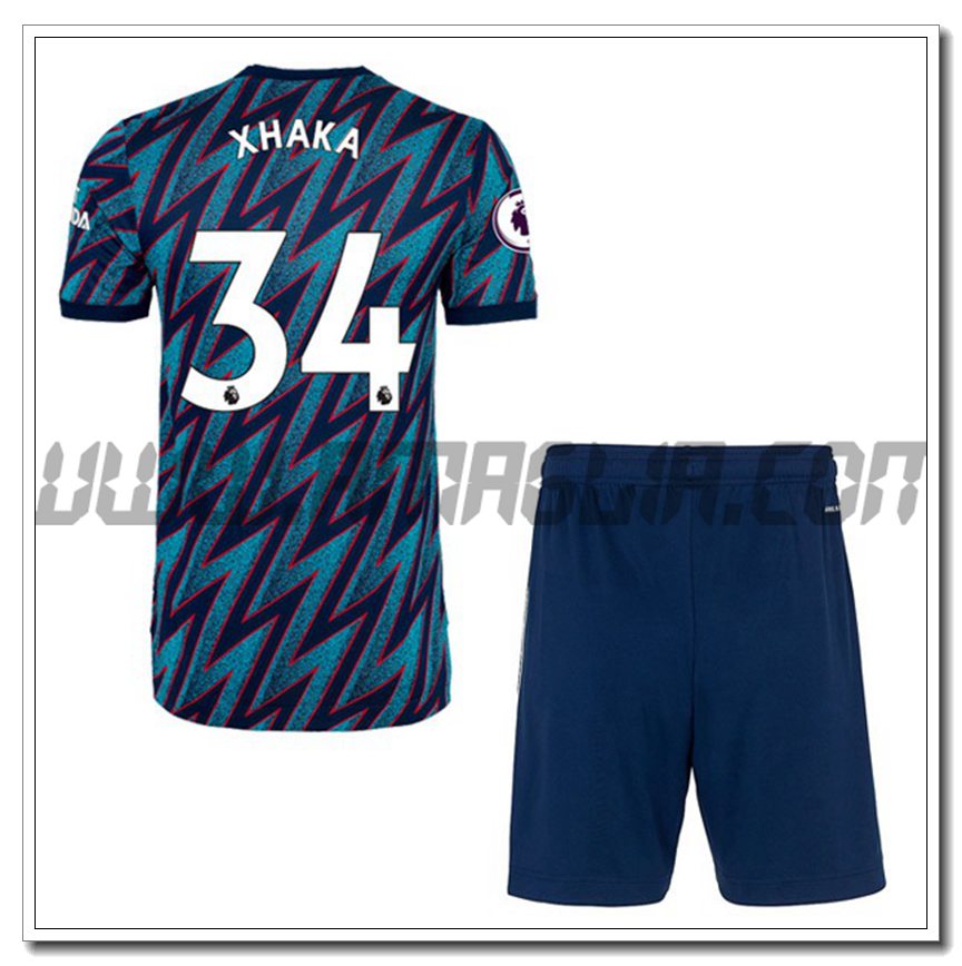 Kit Maglia Granit Xhaka 34 FC Arsenal Bambino Terza 2021 2022