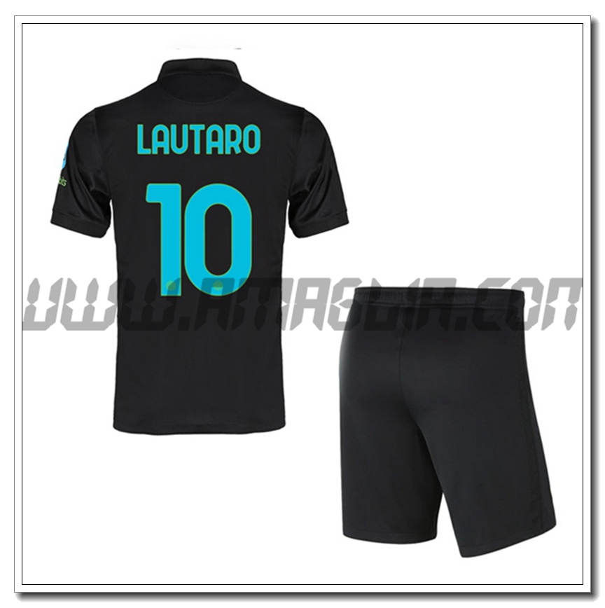 Kit Maglia LAUTARO 10 Inter Milan Bambino Terza 2021 2022
