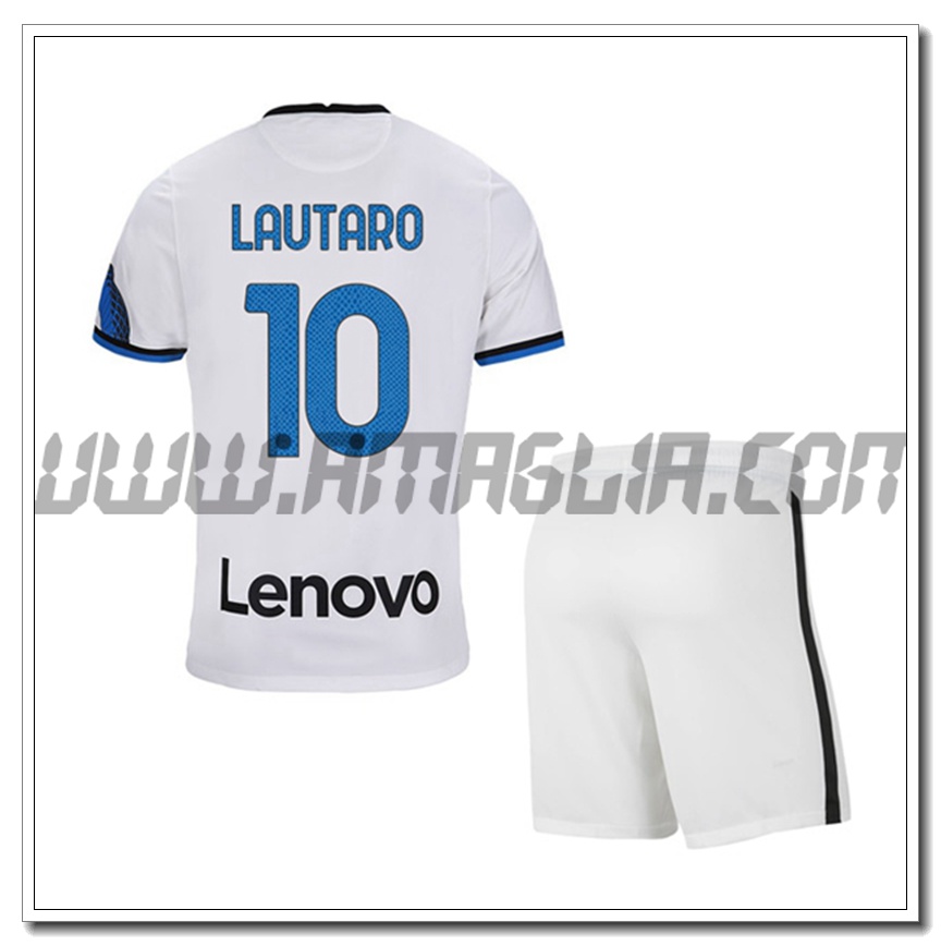 Kit Maglia LAUTARO 10 Inter Milan Bambino Seconda 2021 2022