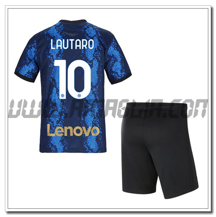Kit Maglia LAUTARO 10 Inter Milan Bambino Prima 2021 2022
