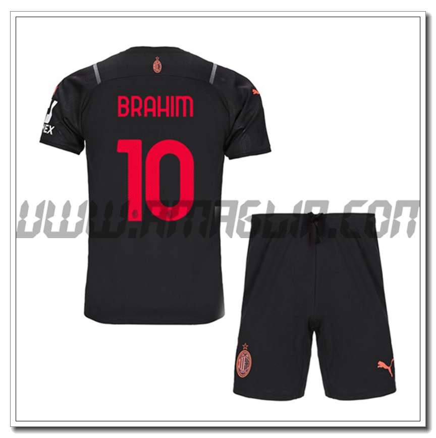 Kit Maglia BRAHIM 10 AC Milan Bambino Terza 2021 2022