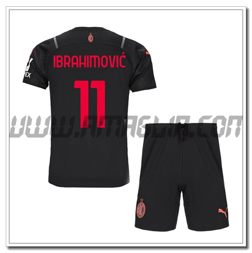 Kit Maglia IBRAHIMOVIC 11 AC Milan Bambino Terza 2021 2022