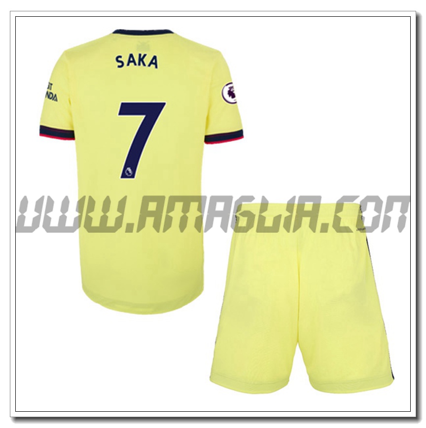 Kit Maglia Bukayo Saka 7 FC Arsenal Bambino Seconda 2021 2022