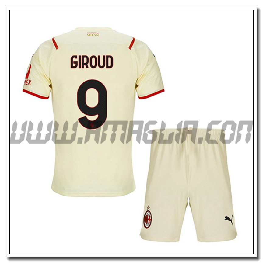 Kit Maglia GIROUD 9 AC Milan Bambino Seconda 2021 2022
