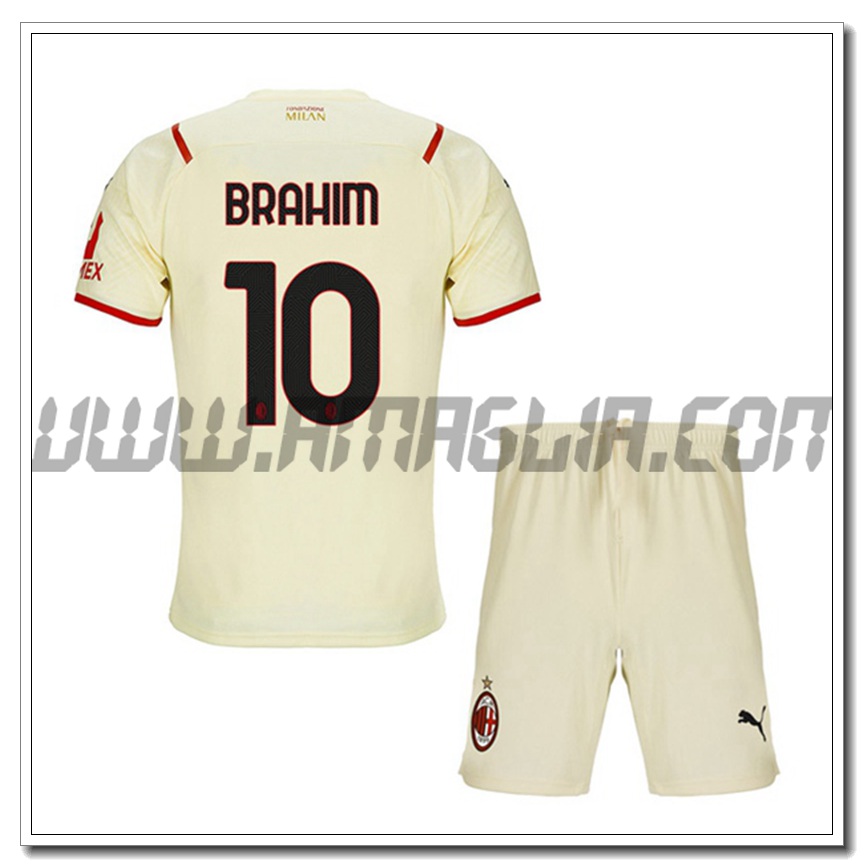 Kit Maglia BRAHIM 10 AC Milan Bambino Seconda 2021 2022