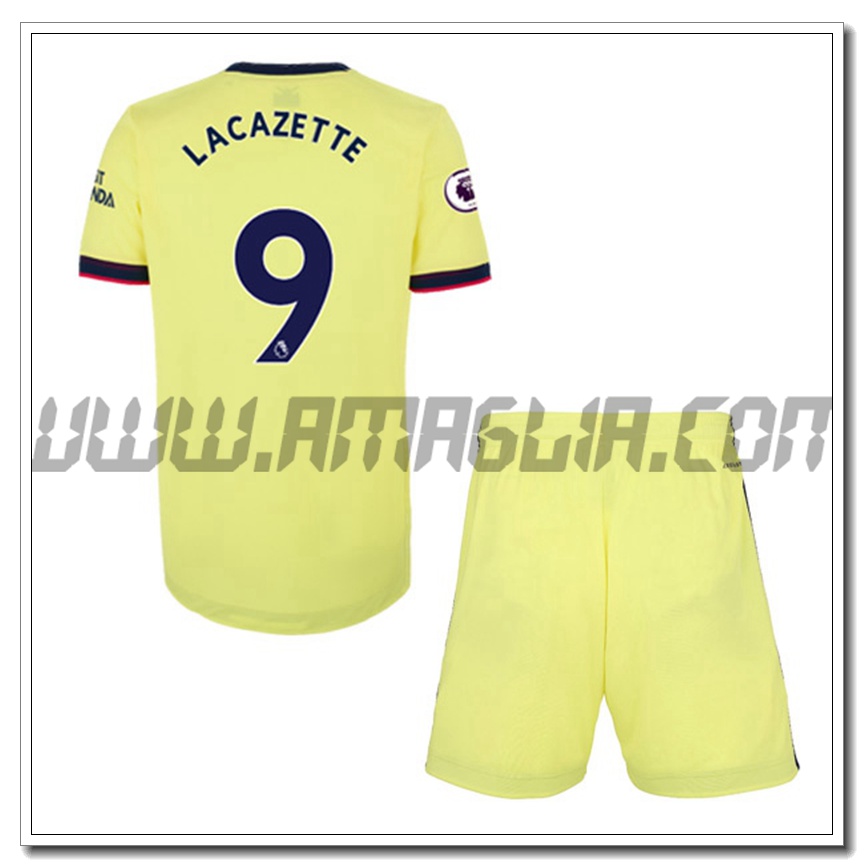 Kit Maglia Alexandre Lacazette 9 FC Arsenal Bambino Seconda 2021 2022