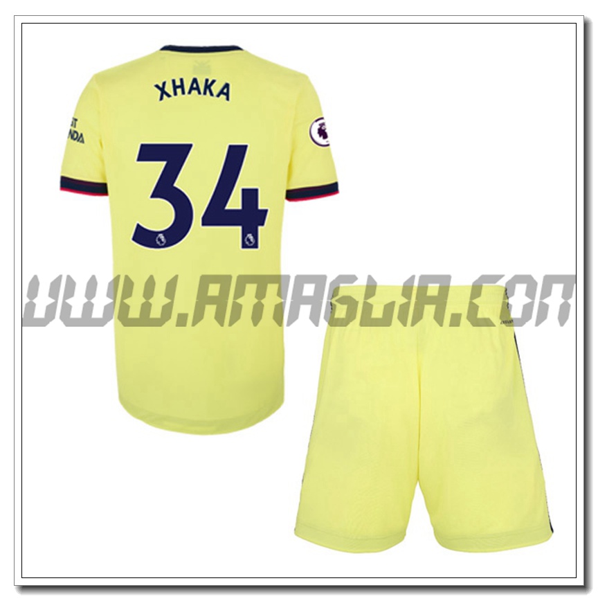 Kit Maglia Granit Xhaka 34 FC Arsenal Bambino Seconda 2021 2022