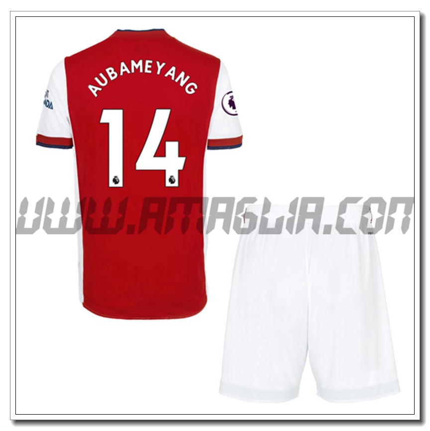 Kit Maglia Pierre-Emerick Aubameyang 14 FC Arsenal Bambino Prima 2021 2022