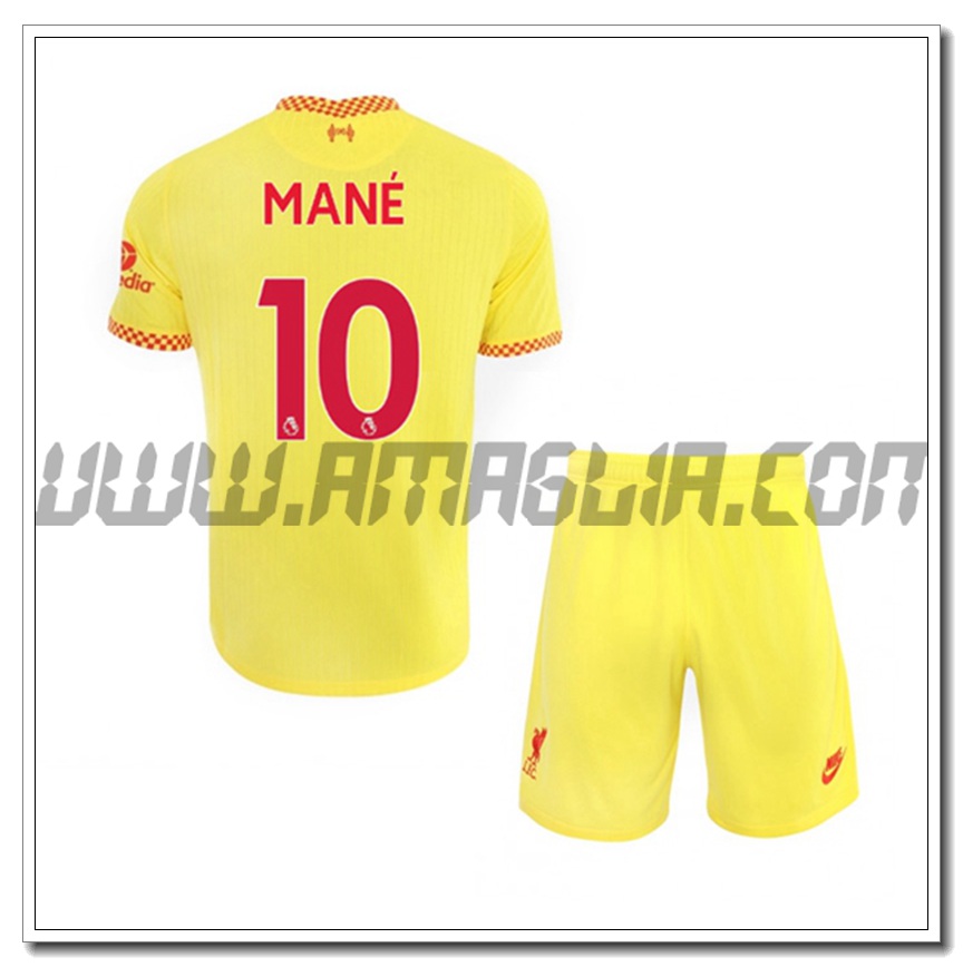 Kit Maglia Sadio Mane 10 FC Liverpool Bambino Terza 2021 2022