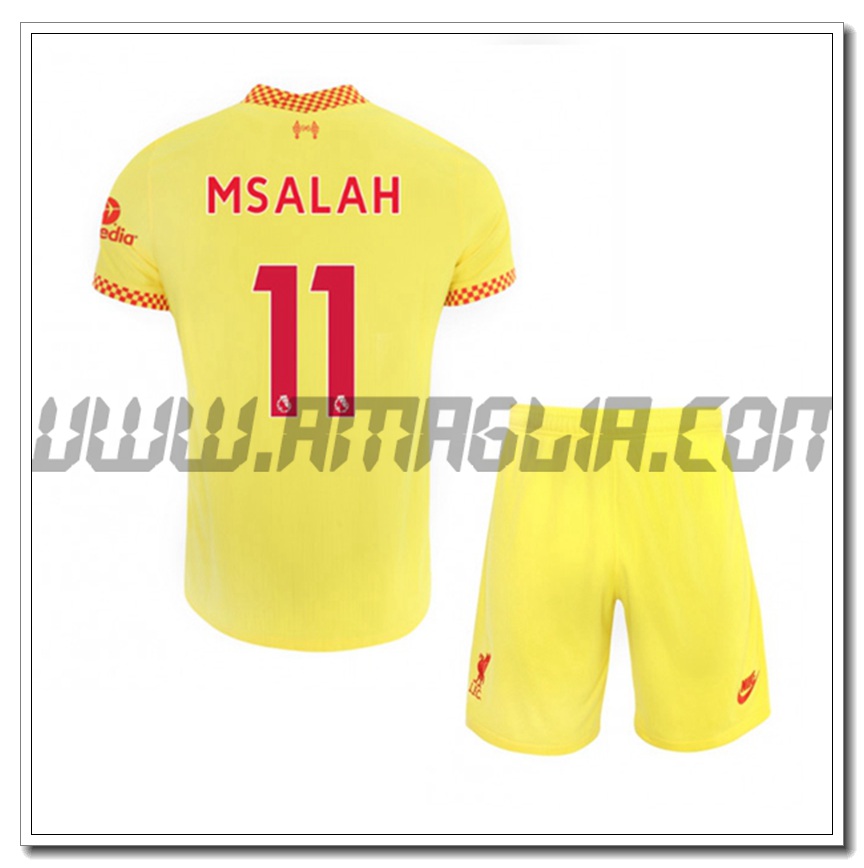 Kit Maglia Mohamed Salah 11 FC Liverpool Bambino Terza 2021 2022