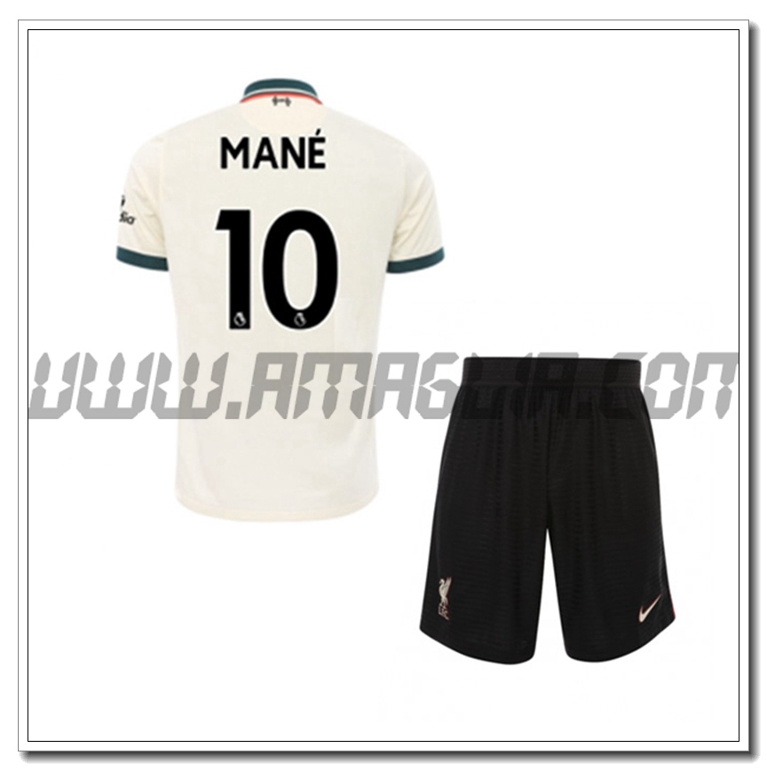 Kit Maglia Sadio Mane 10 FC Liverpool Bambino Seconda 2021 2022