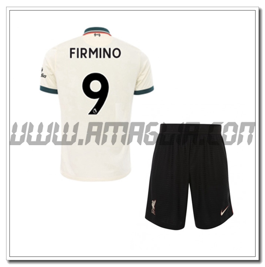 Kit Maglia Roberto Firmino 9 FC Liverpool Bambino Seconda 2021 2022