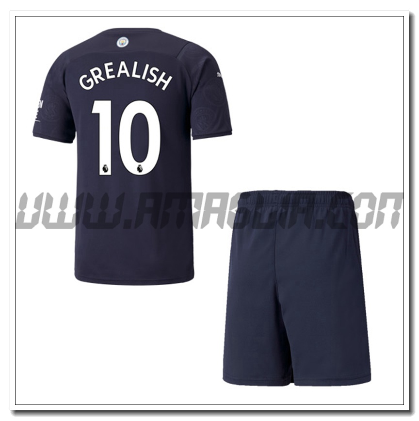 Kit Maglia GREALISH 10 Manchester City Bambino Terza 2021 2022