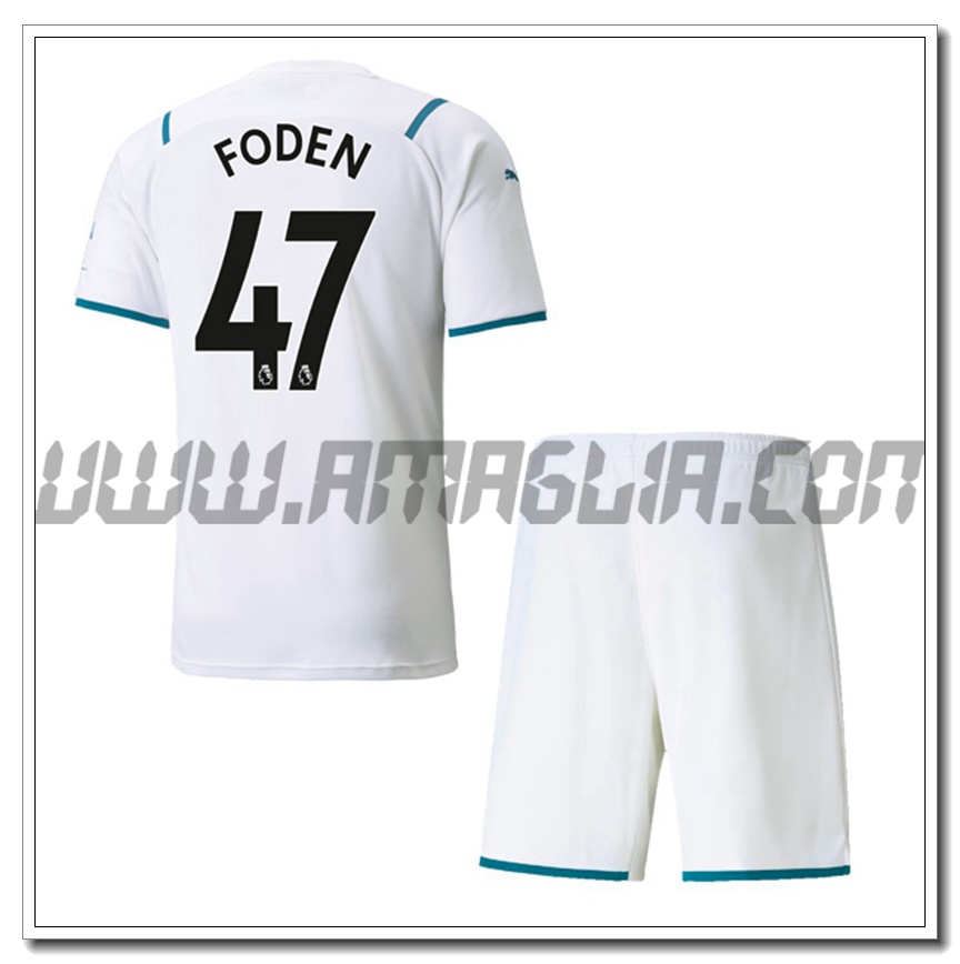 Kit Maglia FODEN 47 Manchester City Bambino Seconda 2021 2022
