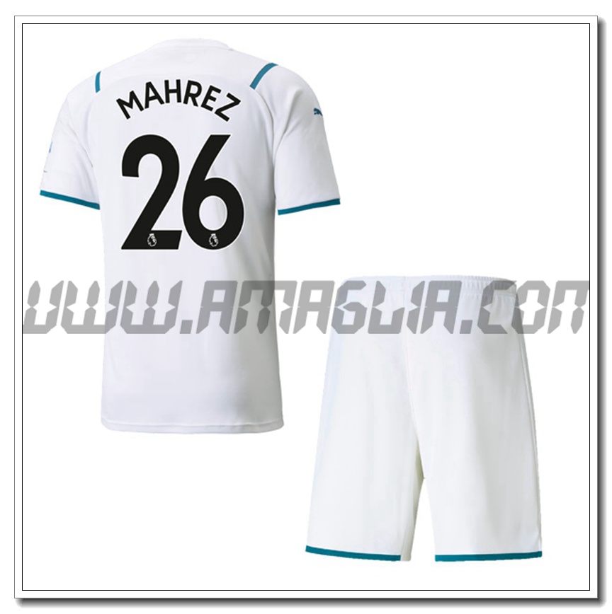 Kit Maglia MAHREZ 26 Manchester City Bambino Seconda 2021 2022